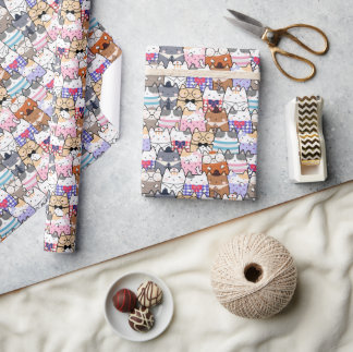 Cadeau Papier à envelopper à thème de chats adorable