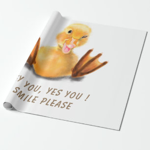 Cadeau Papier à envelopper amusant Joyeux Canard Jaune - 