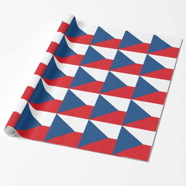 Cadeau Papier à envelopper avec Drapeau de la Tchéquie (Déroulé)