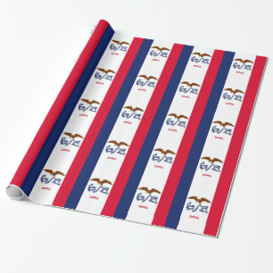 Cadeau Papier à envelopper avec Drapeau de l'Iowa