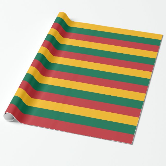 Cadeau Papier à envelopper avec Drapeau de Lituanie (Déroulé)