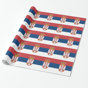 Cadeau Papier à envelopper avec Drapeau de Serbie