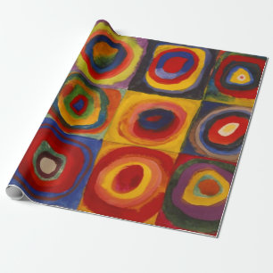 Cadeau Papier à envelopper avec les Carrés et le cercle d