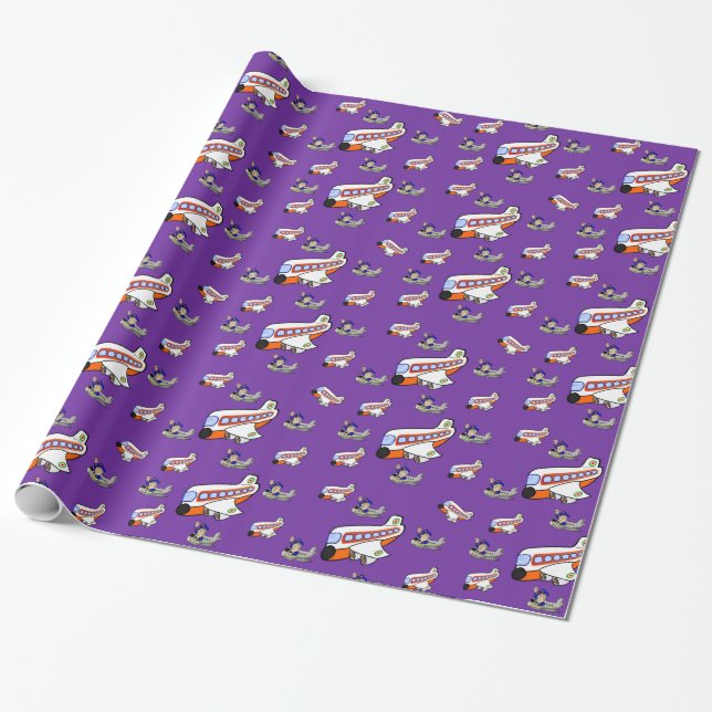 Cadeau Papier à envelopper Avions (Déroulé)