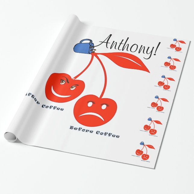 Cadeau Papier à envelopper brillant, avant après le café  (Déroulé)