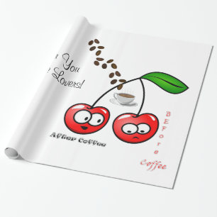 Cadeau Papier à envelopper brillant, avant après le café 