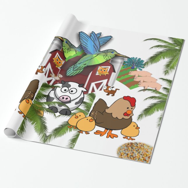 Cadeau Papier à envelopper brillant, Chat de porc de vach (Déroulé)