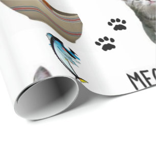 Cadeau Papier à envelopper brillant Chat Kitten Meow