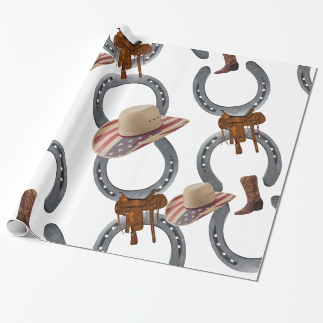 Cadeau Papier à envelopper brillant, Chaussure Cheval Cow (Déroulé)
