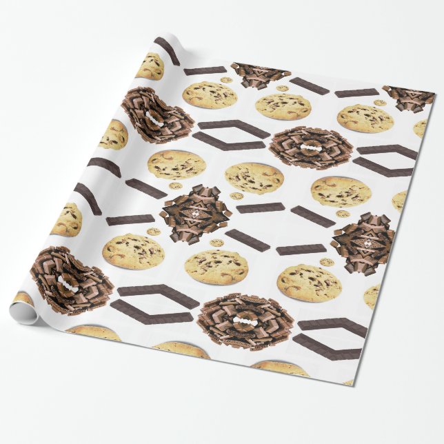 Cadeau Papier à envelopper brillant, Chip au chocolat (Déroulé)