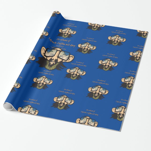 Cadeau Papier à envelopper brillant, et si je bois du caf (Déroulé)
