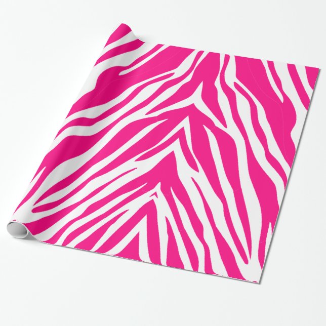 Cadeau Papier à envelopper brillant Leopard rose (Déroulé)