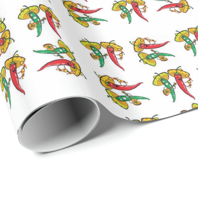 Cadeau Papier à envelopper brillant Papiers verts rouges  (Coin rond)