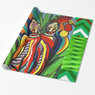 Cadeau Papier à envelopper brillant, perroquet pour femme