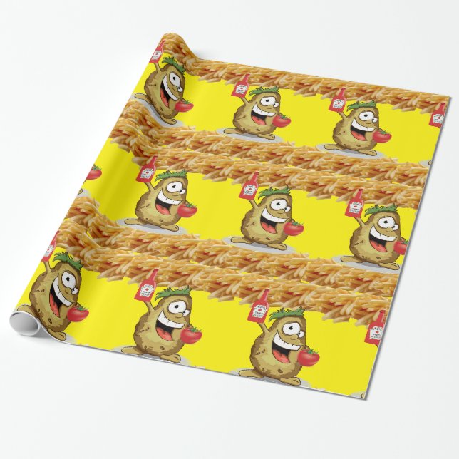 Cadeau Papier à envelopper brillant, Pomme de terre Franç (Déroulé)