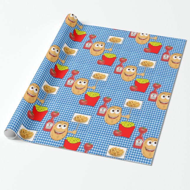 Cadeau Papier à envelopper brillant, Pomme de terre frite (Déroulé)