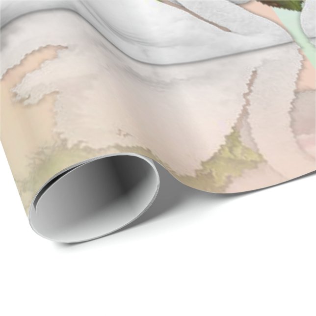 Cadeau Papier à envelopper brillant Teddy Bear Angel (Coin rond)