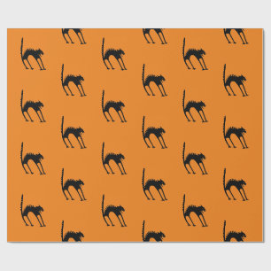 Cadeau Papier à envelopper CHAT SCAREDY NOIR AVEC ORANGE