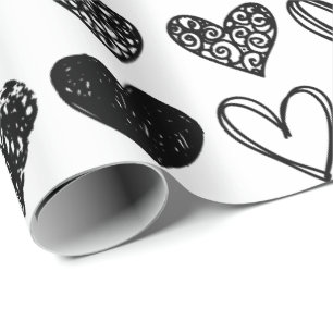 Cadeau Papier à envelopper - Coeurs à motifs multiples
