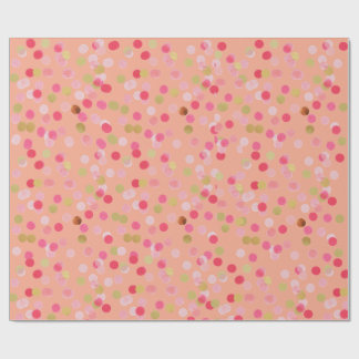 Cadeau Papier à envelopper Confetti rose et or