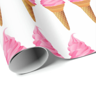 Cadeau Papier à envelopper - Crème de glace rose