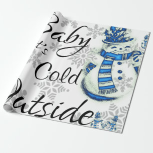 Cadeau Papier à envelopper de Noël Bébé il fait froid deh