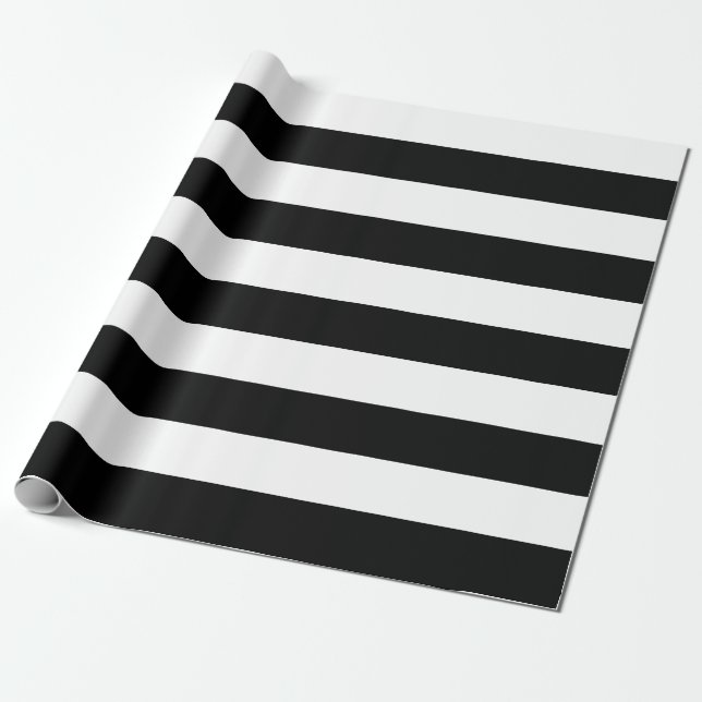 Cadeau Papier à envelopper noir et blanc extra-large (Déroulé)