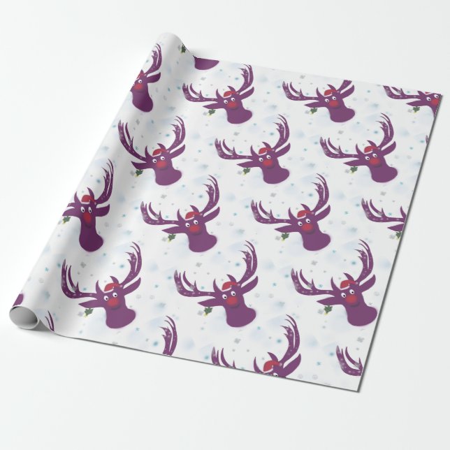 Cadeau Papier à envelopper Nouvel An Cerf (Déroulé)
