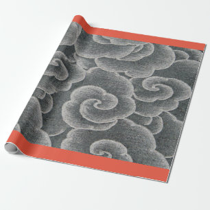 Cadeau Papier à envelopper NUAGES JAPONAIS GRAY AVEC ORA