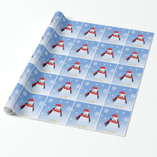 Cadeau Papier à envelopper Penguin Noël Père Noël