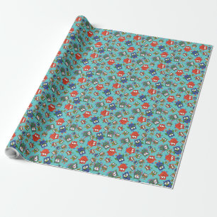 Cadeau Papier à envelopper personnalisé Chouettes, Rouge,