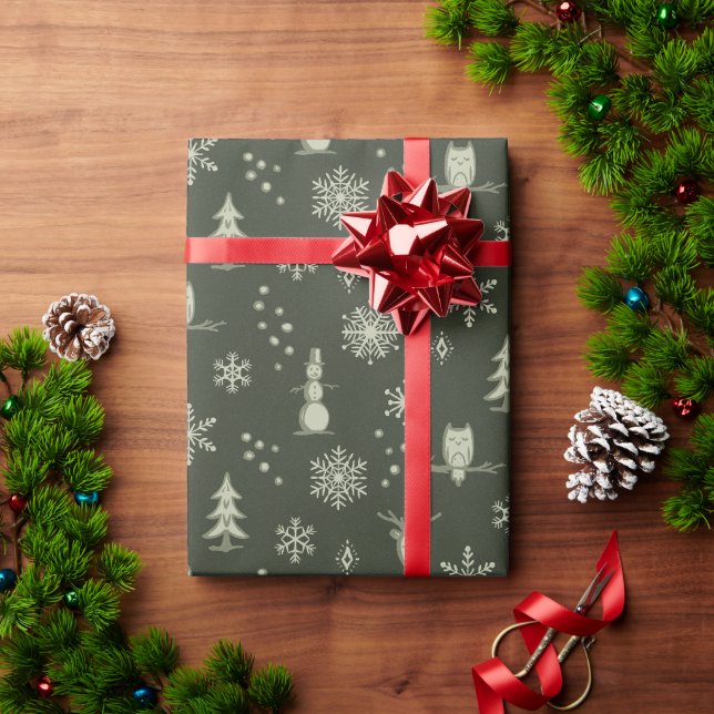 Cadeau Papier à envelopper - Pin, Sage, Thé (Cadeau de vacances)