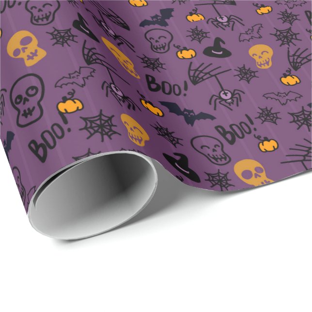 Cadeau Papier à envelopper pour Halloween. (Coin rond)