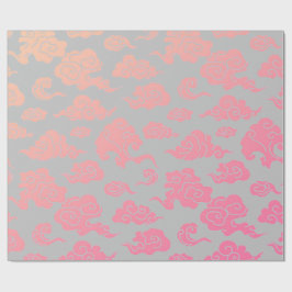 Cadeau Papier à envelopper ROSE NUAGE MOTIF CHINOIS