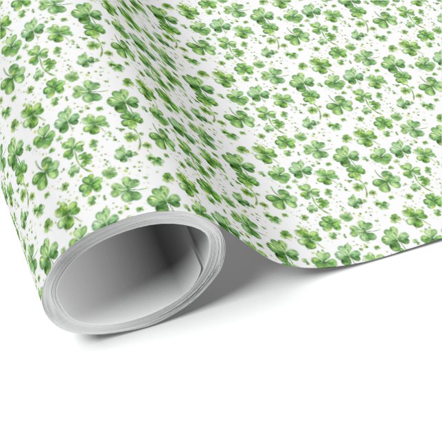 Cadeau Papier à envelopper Shamrock vert irlandais (Coin rond)