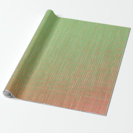Cadeau Papier à envelopper STRIPES VERTES ET ROSES FADÉES