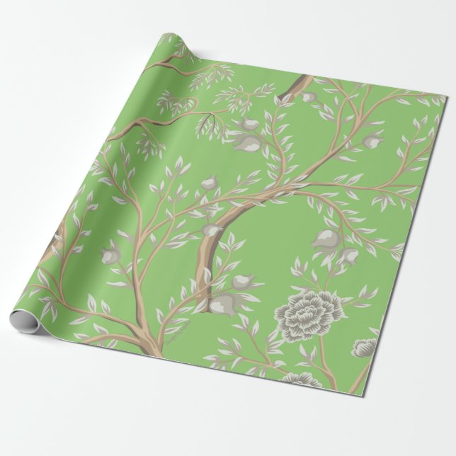 Cadeau Papier à envelopper Toile vert (Déroulé)