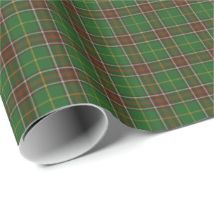Cadeau papier à enveloppes vert Terre-Neuve Tartan