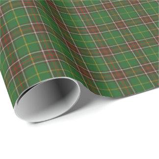 Cadeau papier à enveloppes vert Terre-Neuve Tartan