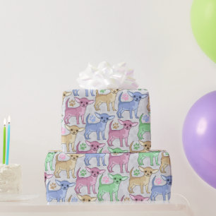 Cadeau Papier à Motif coloré de Chihuahua Lover