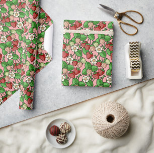 Cadeau Papier à Motif de vigne de fraise