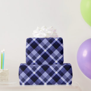 Cadeau Papier à Motif plaid bleu de la marine tendance