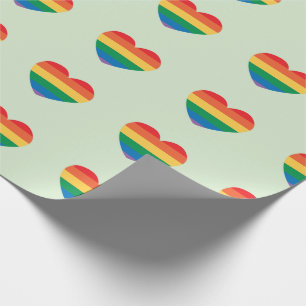 Cadeau Papier à motifs cœurs arc-en-ciel colorés pour ann