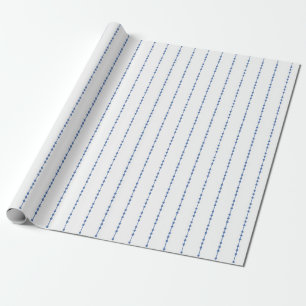 Cadeau Papier à rayures à pointes blanc et bleu