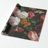 Papier à vie fixe floral foncé