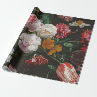Cadeau Papier à vie fixe floral foncé