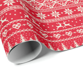 Cadeau Papier alpin crème de motif de pullover de Noël