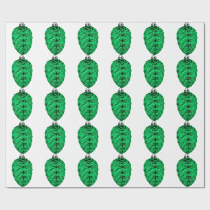 Cadeau Papier blanc Pinecone vert