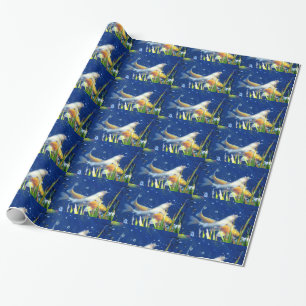 Cadeau papier bleu de carpe japonaise de koi