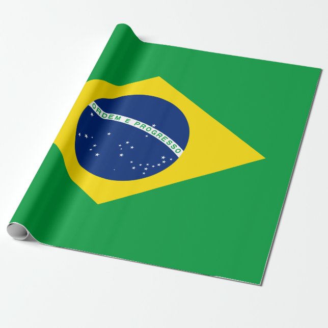 Cadeau Papier brésilien d'enveloppement du drapeau (Déroulé)